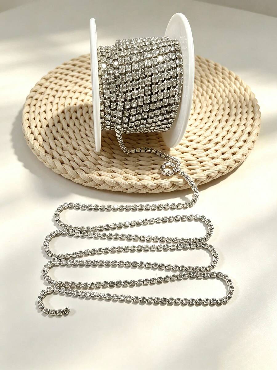 1pc-5 Yards DIY Rhinestone Sewing Craft Chain - White - View 1