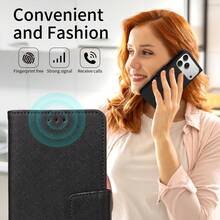 eaacaa 1pc Flip Phone Case Compatible With Apple Series, Embossed Style PU Leather Protective Cover With Multi-Card Slots And Wallet Function For Coins, Anti-Drop And Anti-Theft, With Kickstand, Suitable For Men And Women, Essential For Daily Commute/Shopping/Business Travel, Ideal Gift For Friends/Lovers/Family - Black - View 8