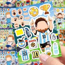 FIFA 8pcs Chibi Football Star DIY Mix & Match Face Sticker Set, Cristiano Ronaldo, Lionel Messi, Erling Haaland, Lamine Yamal And Kylian Mbappé - Multicolor - View 2