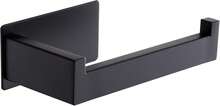 1-Piece Metal Toilet Paper Holder, Black, Drill-Free Adhesive, For Bathroom, Bathroom Accessories - Black - View 8