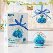 Princess Dress Building Block Set, 6pcs Mini Dress Ornaments With Clear Display Balls And Colorful Ribbons, DIY Assembled Fashion Outfit Models, Cute Hanging Decor For Bedroom, Backpack, Christmas Tree, Perfect Holiday Birthday Party Gift, Creative Collectible Toy For Home Desk Decoration And Handmade Craft Collection - Multicolor - View 8