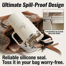 Double Layer Insulated Water Cup Tumbler Portable 304 Stainless Steel Thermal Coffee Mug With Strainer&Spoon For Students Adult - Multicolor - View 5