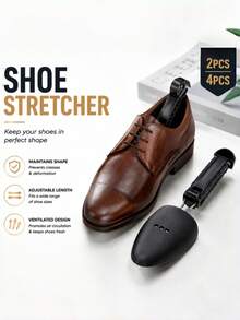 QKC 2 Pairs Adjustable Shoe Stretchers, Unisex Shoe Shape Correctors, Adjustable Length Shoe Form Maintainers Suitable For Dress Shoes And Athletic Shoes - 2 Pairs - Black - View 4