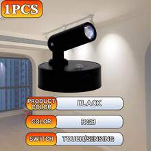 1pc Adjustable 360° Rotating Touch LED Rechargeable Multi-Color Wall Light, Magnetic Spotlight, Painting Light, Night Light, Bedside Reading Light, Eye-Protection Bedroom Night Light, Adjustable Brightness, Wireless No-Hole, Rechargeable Battery - Multicolor - View 12