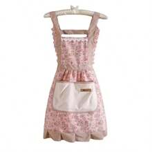 Floral Anti-Stain Apron, Breathable For Home Kitchen Cooking, Women's Striped Design With Pockets, Fresh And Clean Workwear, Suitable For Kitchen And Home Country Style, Can Be Used For Wiping Hands And Tying Around Waist - Multicolor - View 13