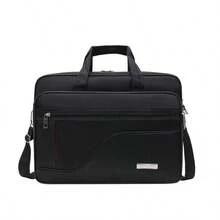 1pc Men's Business Travel Bag, Vintage Crossbody Handbag Design, Large Capacity Shoulder Bag, Zipper Closure, Adjustable Strap, Commute, Shopping, Daily Multi-Functional - Black - View 6