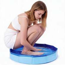 1pc Portable Foldable Pool Inlet Foot Basin, Multi-Functional Pool Cleaning Accessory, Foldable Bathtub, Suitable For Swimming Pool, Pool Accessories, Inflatable Pool, Inflatable Pool Float, Vacation Essentials - Multicolor - View 1