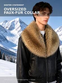 1pc Casual Faux Fur Autumn/Winter Women's Coat With Collar Accessory - Multicolor - View 5