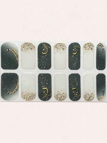 Autumn/Winter New Starry Sky Purple Y2K Style Star & Moon Night Sky Nail Stickers Nail Art Decals - Multicolor - View 2