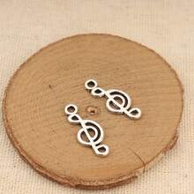 50pcs Random Assorted Musical Note/Instrument Pendant Charms, Alloy Material, Sweet & Cool Y2K Style, Classic Silvery Fashion Music Festival Party Punk Jewelry Making Accessories - A5529 - View 9