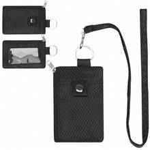 New Multifunctional Card Holder Keychain RFID Anti-Theft Ultra-Thin Mini Wallet Compact Card Sleeve With Halter - Multicolor - View 7