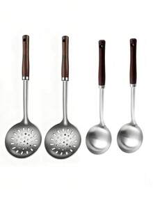 2pcs/4pcs Stainless Steel Long Handle Soup Ladle, Large Size Cooking Spoon For Home And Commercial Use, Porridge Spoon, Soup Spoon - Silver - View 10