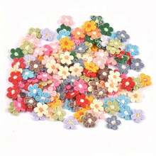 50 1.5cm Multi-Color Five-Petal Flower Lace Fabric Patches (Non-Adhesive) DIY Handicraft Material Clothing Hat Decorative Accessories Random Mixed Colors - Multicolor - View 11