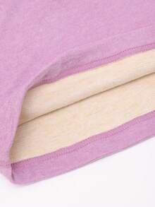 1 Set Women's Medium-Thick Knitted Wool & Silk Comfortable Slim Fit Thermal Warm Home Wear Set For Autumn, Winter And Spring - Mauve Purple - View 5