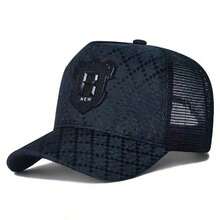 1pc Men's R Trucker Hat, Personalized Letter Baseball Cap, Street Fashion Mesh Cap, Outdoor Sun Protection Casual Hat For Spring And Autumn Travel, - Multicolor - View 8