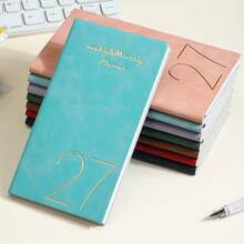 1pc A6 2027 Yearly Planner Portable Notebook 365 Days Time Management Diary Weekly & Daily Planner Back To School Gift - Multicolor - View 1
