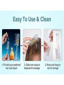 1pc Scalp Massage Liquid Applicator, Transparent Liquid Reservoir Design, Steel Ball Roller Dispenser, Even Application, Scalp Massage, Easy To Use, Practical Hair Care Nourishing Tool - Multicolor - View 11