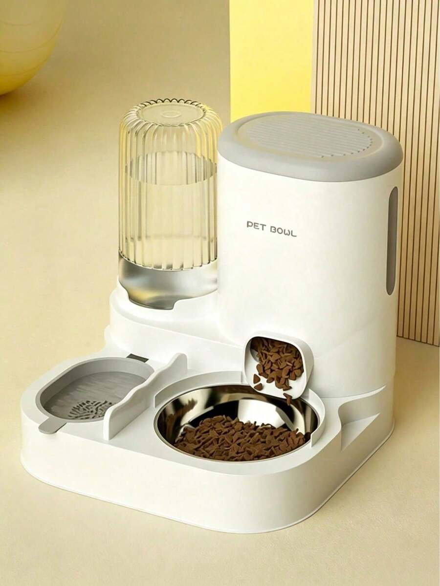 2-In-1 Pet Feeding And Watering Station, Dry And Wet Separation, Universal Bowl Set For Cats And Dogs, Durable Plastic Easy To Clean, Integrated Pet Feeder And Water Dispenser, Halloween Gift, Provides Ample Fresh Water, Suitable For Various Pets - 1L-2.2L - View 1