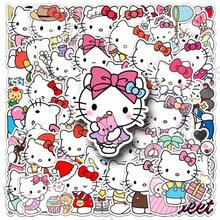 100pcs Sanrio 2-3 Inch Hello Kitty Cute Doodle Waterproof Stickers, Suitable For Holiday Parties, Laptops, Water Bottles, Bumpers, Computers, Phones, Notebooks, Etc. (Random Style) - Multicolor - View 6