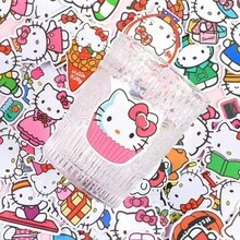 100pcs Sanrio 2-3 Inch Hello Kitty Cute Doodle Waterproof Stickers, Suitable For Holiday Parties, Laptops, Water Bottles, Bumpers, Computers, Phones, Notebooks, Etc. (Random Style) - Multicolor - View 3