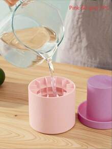 1/2pcs Pink Silicone Portable Ice Cube Mold, Cylindrical 3D Ice Cube Maker, Easy Release Silicone Ice Tray, Multi-Layer Design With Lid, Minimalist Bucket Shape, Reusable, Suitable For Home, Bar, Club And Outdoor Summer Drinks, Ideal For Making Cocktails And Fruit Platters, Essential Kitchen Accessory And Great Holiday Kitchen Gift - Multicolor - View 9