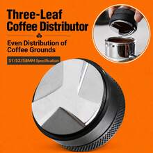 1 buah Alat Penyebar Kopi Espresso, Penyebar Tamper Kopi 51/53/58mm, Alas ABS+Paduan Aluminium, Alat Pembuat Kopi untuk Rumah, Dapur, Kedai Kopi, Perlengkapan Kopi, Alat Espresso, Hitam - Hitam - View 1
