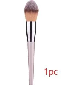 1pc Champagne Gold Full Face Eye Makeup Brush, High-End Makeup Tool, Makeup Brush - Grey - View 10