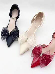 2 buah Jepit Sepatu Pita Kain Elegan yang Dapat Dilepas - Sempurna untuk Pernikahan, Pesta Pengantin, dan Sepatu Hak Tinggi - MultiWarna - View 5