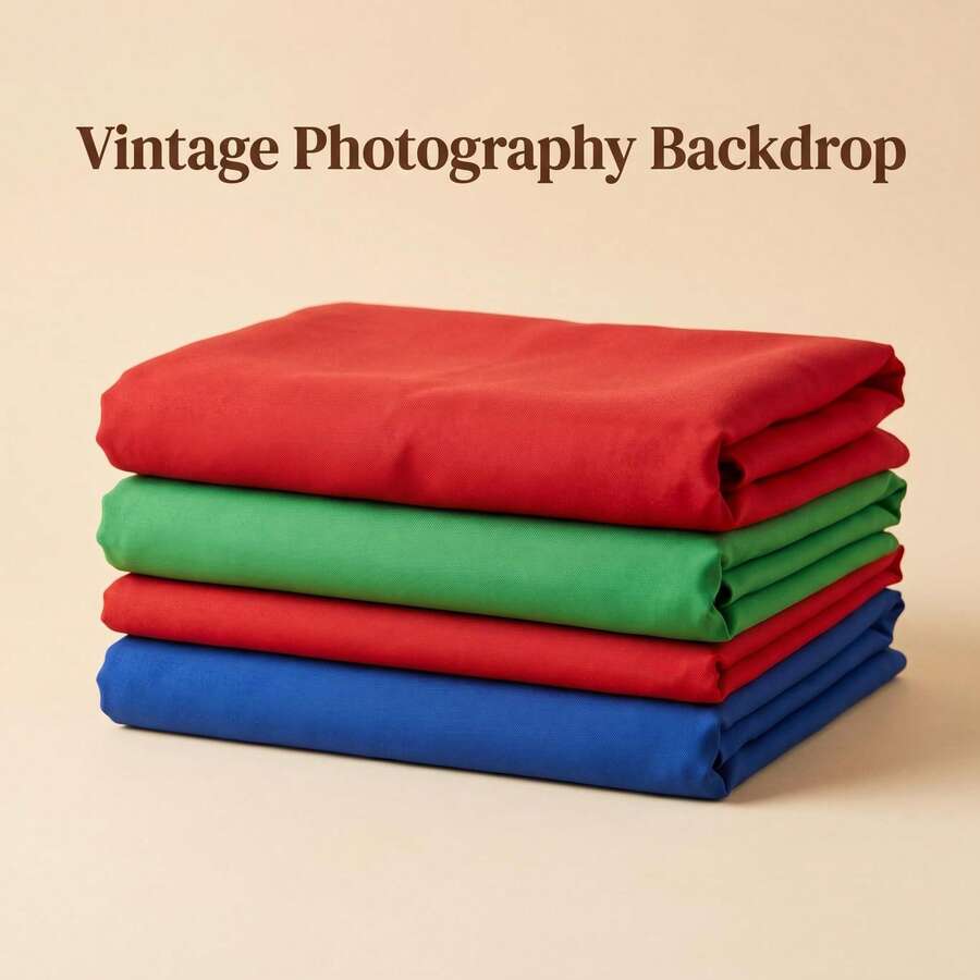 Red/Green/Blue Photography Backdrop Cloth, Solid Red/Green/Blue Background For Portrait Photography, Seamless Solid Color Backdrop Suitable For Photo Booth And Professional Photography Studio (Stand And Clips Not Included) - View 1
