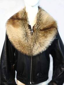 1pc Casual Faux Fur Autumn/Winter Women's Coat With Collar Accessory - Multicolor - View 7