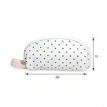 1pc Cute Large Capacity Polka Dot Shell Student Pencil Case, Cream White, Suitable For Classroom And Travel, Multi-Compartment Stationery Storage Bag, Polka Dot Pattern - Pencil Case - View 7