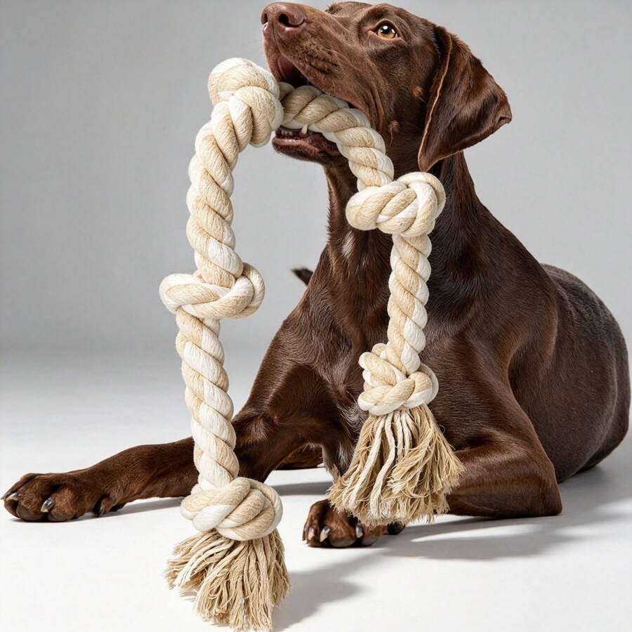 92 Cm, 700 G Machine‑Washable Rope Dog Toy, Sturdy Tug‑Chew‑Fetch Play Accessory For Large Heavy‑Chewing Dogs, For Indoor And Outdoor Activity - Maple - View 1