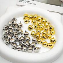 200pcs/Set Metal 6mm Bells, Handmade DIY Assembly, Countertop Desk Decor, Holiday Celebration Decoration - A - View 2