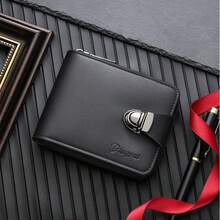 1pc Men's Fashion Tree Pattern Zipper PU Credit Card Holder, Small Zipper Coin Purse With Zipper Button Closure, Business Wallet, Ideal Gift For Men - Multicolor - View 3