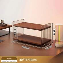 1PC Desktop Double-Layer, Three-Layer Cup Holder Coffee Storage Rack, Suitable For Coffee Corner, Dining Table, Kitchen Countertop, Storage Rack, Tableware Display Rack, Halloween, Christmas Holiday Decoration Storage Table. - Multicolor - View 5