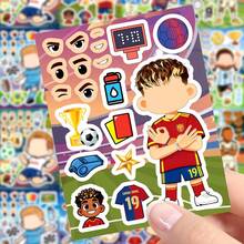 FIFA 8pcs Chibi Football Star DIY Mix & Match Face Sticker Set, Cristiano Ronaldo, Lionel Messi, Erling Haaland, Lamine Yamal And Kylian Mbappé - Multicolor - View 4