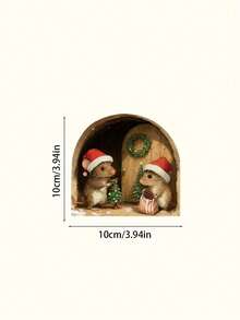 1pc Christmas Mouse Hole Decorative Sticker, Christmas Staircase Sticker, Cute Mouse House Sticker With Wavy Edge And Mouse/Santa Design, Suitable For Christmas Decoration, Holiday Decoration, Wooden Floor, Bedside Corner - Multicolor - View 7