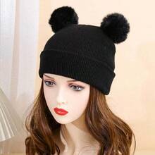 Topi Rajut Pom Pom Mewah Terbaru Musim Gugur/Dingin, Topi Beanie Wol Hangat & Tahan Dingin yang Modis dan Serbaguna, Unisex Cocok untuk Semua Usia - Topi wol pom-pom - View 7