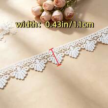 Retro Embroidered Lace Ribbon Tassel Lace Trim, 0.43 Inches Wide. Lace Decorative Technique. Suitable For DIY Embroidered Bed Skirts, Wedding Party Decorations, Jumpsuits, And Craft Decorations | Embossed Design | Decorative Item - Multicolor - View 3