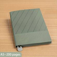 1pc A5 Diagonal Textured Soft Faux Leather Cover Notebook, Multiple Colors Available, Minimalist Business Style, Rounded Edge Binding With Bookmark Design, Waterproof And Wear-Resistant Cover, Soft Touch, Thick Paper For Smooth Writing, Portable, Suitable For Meeting Notes, Classroom Notes, Work Planning - Multiple Styles - View 12