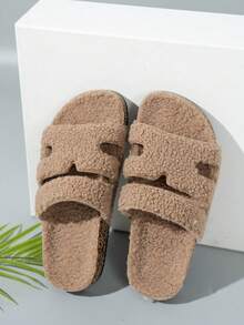 Sandal Kasual Luar Ruangan dengan Gesper Ganda, Nyaman, Datar, dan Lembut, Sandal Modis dengan Ujung Terbuka untuk Dalam dan Luar Ruangan - Coklat - View 6