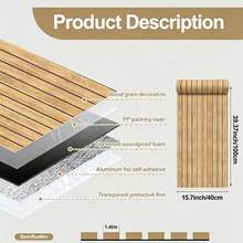 3D牆板 隔音自黏牆貼 自黏壁紙 加厚防潮可移除PVC平條壁紙與泡沫板 適用居家裝飾 3D防潮客廳用 3片 3米長 - 多色 - 查看 12