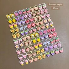 50pcs Random Cartoon Cute Style Hair Ties Suitable For Daily Use - Multicolor - View 9