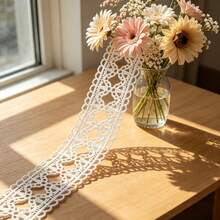 Retro Embroidered Lace Ribbon Tassel Lace Trim, 1.61 Inches Wide. Lace Decorative Technique. Suitable For DIY Embroidered Bed Skirts, Wedding Party Decorations, Jumpsuits, And Craft Decorations | Embossed Design | Decorative Item - Multicolor - View 4