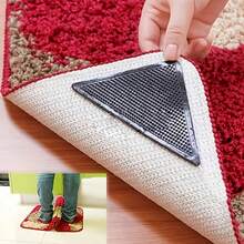 16pcs Reusable And Washable Non-Slip Carpet Grippers With Double-Sided Tape, Anti-Slip Carpet Stickers, Home Decor - Carpet Stickers (8pcs Carpet Stickers + 8pcs Auxiliary Stickers) - Black - View 3