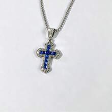 Fashionable Minimalist Versatile Full Rhinestone Cross Pendant Necklace For Women, Suitable For Daily Wear, Vacation, Party, Holiday, Gathering, Matches With Clothes And Dresses - Multicolor - View 9