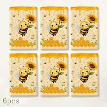 2/4pcs Bee Pattern Towels, Kitchen Dish Cloths, 6/8pcs Decorative Towel Set, Super Absorbent Microfiber, Machine Washable, Holiday Gift And Cleaning Supplies Decoration, Suitable For Holiday Cooking, Baking, Housewarming Gift And Cleaning Supplies, Fit For Kitchen, Bathroom, Toilet - Multicolor - View 11