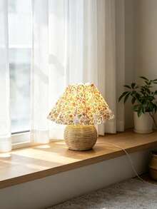 1pc USB Powered Woven Rattan Table Lamp, Ins Vintage Nordic Style Bedside Lamp, Multi-Purpose For Bedroom, Homestay, Restaurant, Camping, Minimalist Warm Light Atmosphere Night Light - Handmade Rattan Table Lamp - View 5