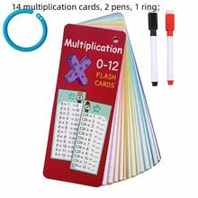 15 piezas Tarjetas creativas de matemáticas de suma, resta y división, adecuadas para estudiantes, tarjetas de práctica de matemáticas para el regreso a la escuela (tarjetas de división de color aleatorio) - Conjuntos - Ver 15
