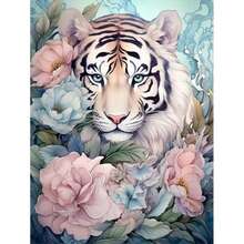 1PC DIY 5D Diamond Painting Kit Tiger Pattern - Round Full Diamond Art Mosaic Craft, Home Wall Decor, Unframed - No Frame - View 9